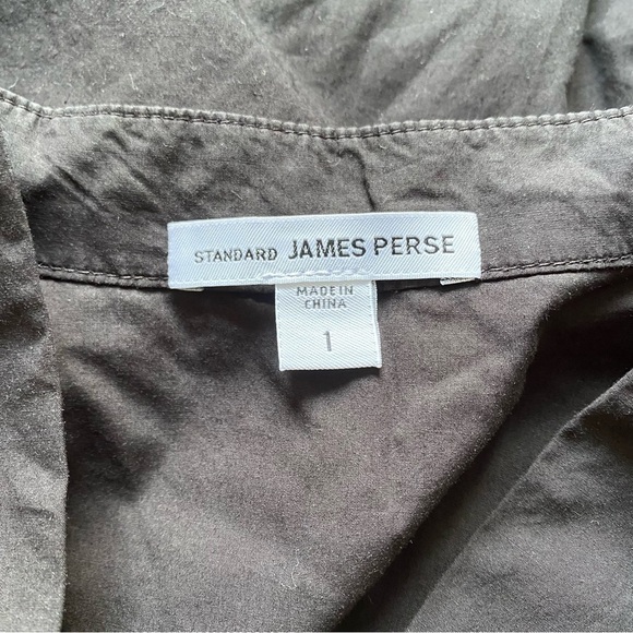 Standard James Perse Brown Mandarin Collar Button Down Shirt Top Women’s 1 Small - Picture 7 of 7